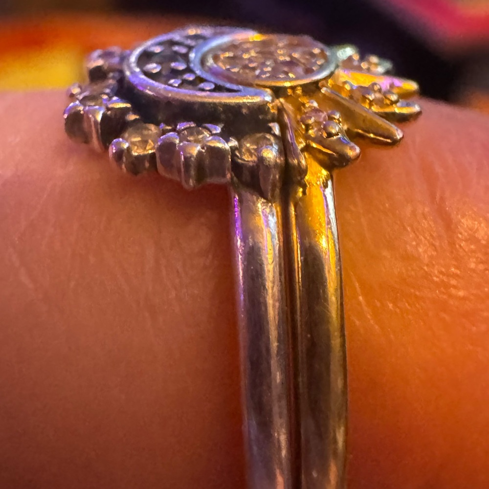 Pandora Silver Sun and Moon Ring Set - Picture 6 of 9